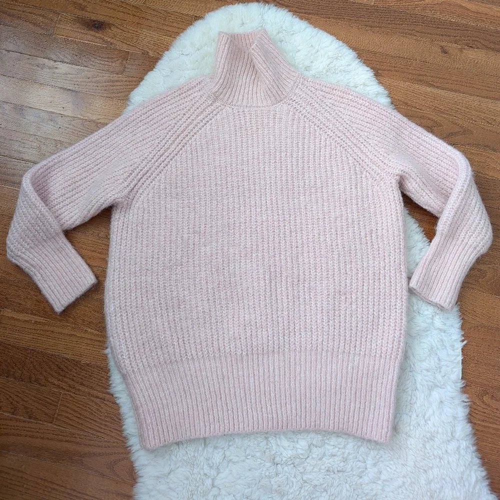 Zara Oversized Pink Turtleneck Knit Sweater Small - Picture 3 of 10